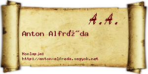 Anton Alfréda névjegykártya